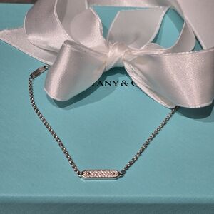 Tiffany & Co 18k White Gold & Pave Diamonds Chain Bracelet